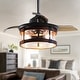 preview thumbnail 2 of 11, 36" Industrial Retractable 3-Blade Ceiling Fan Chandelier with Remote - 36-in