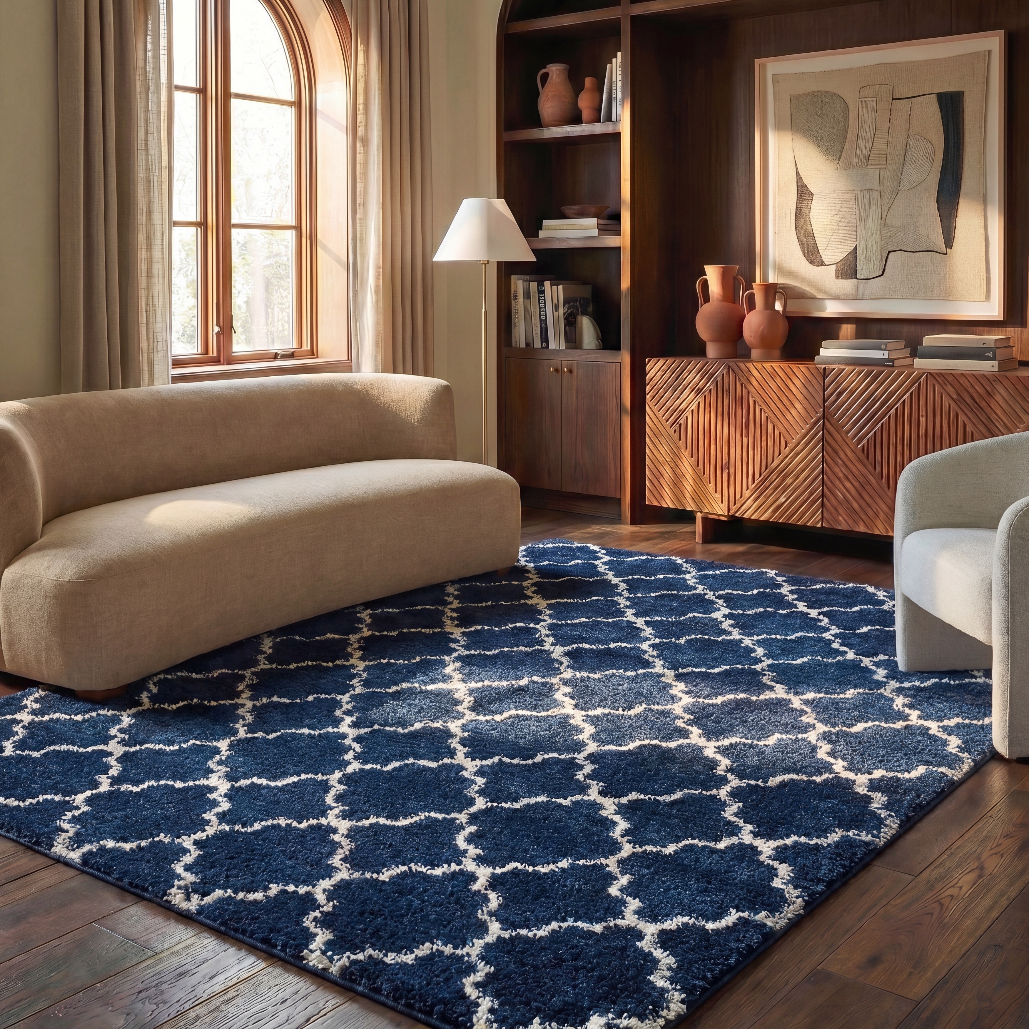 SAFAVIEH Hudson Shag Jeryl Glam Trellis 2-inch Area Rug