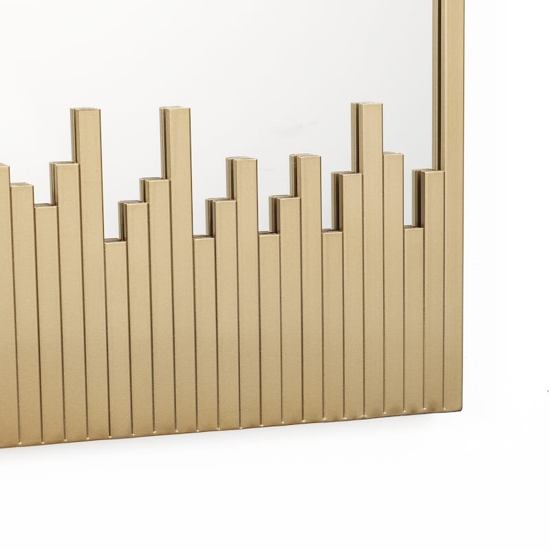 Cityscape Gold Metal Frame Rectangular Wall Mirror, Bathroom Wall Mirror - 32" H x 21.7" W