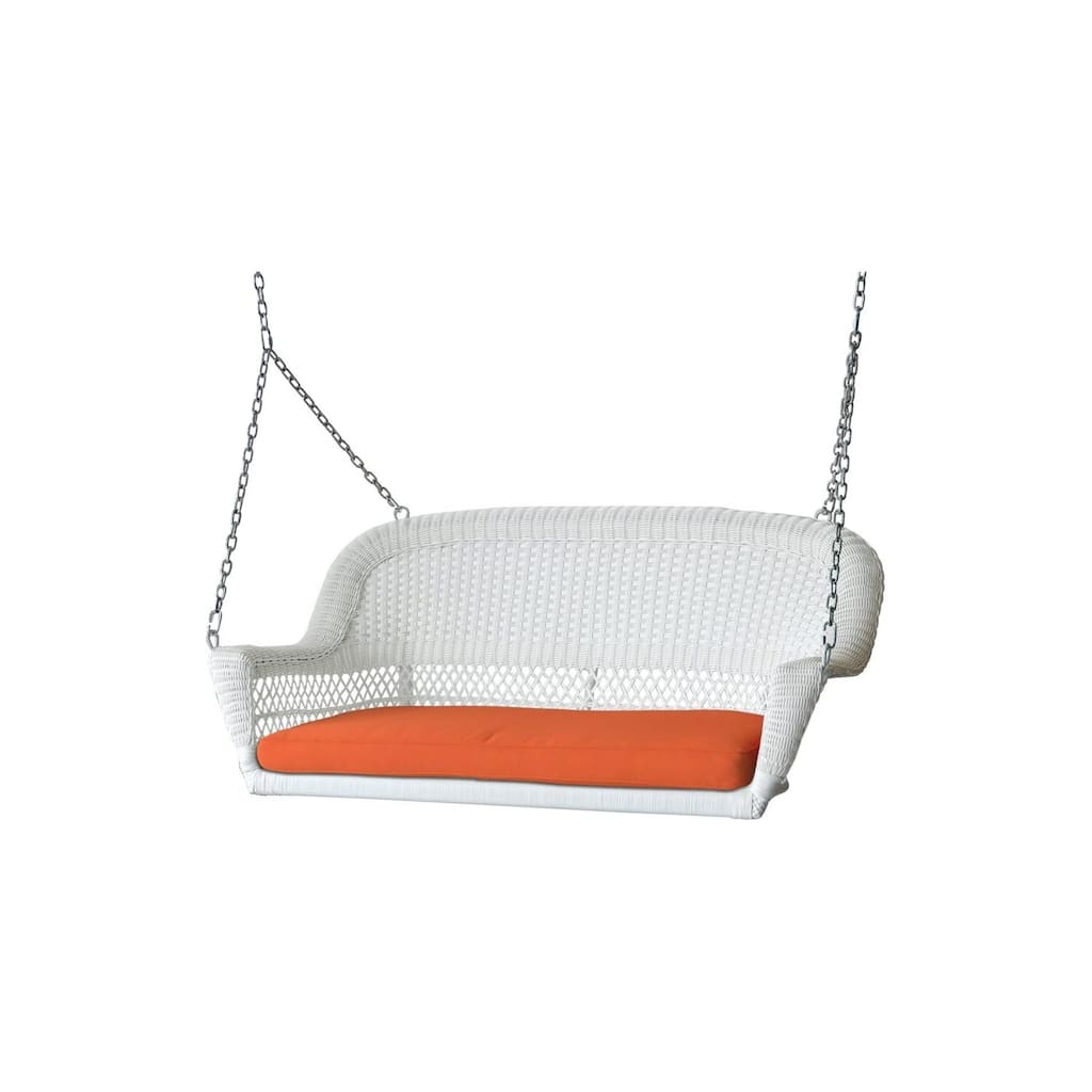 28 in. W Red Cushion in Aluminum Frame Outdoor Porch Swing with CushionGuard and Stand