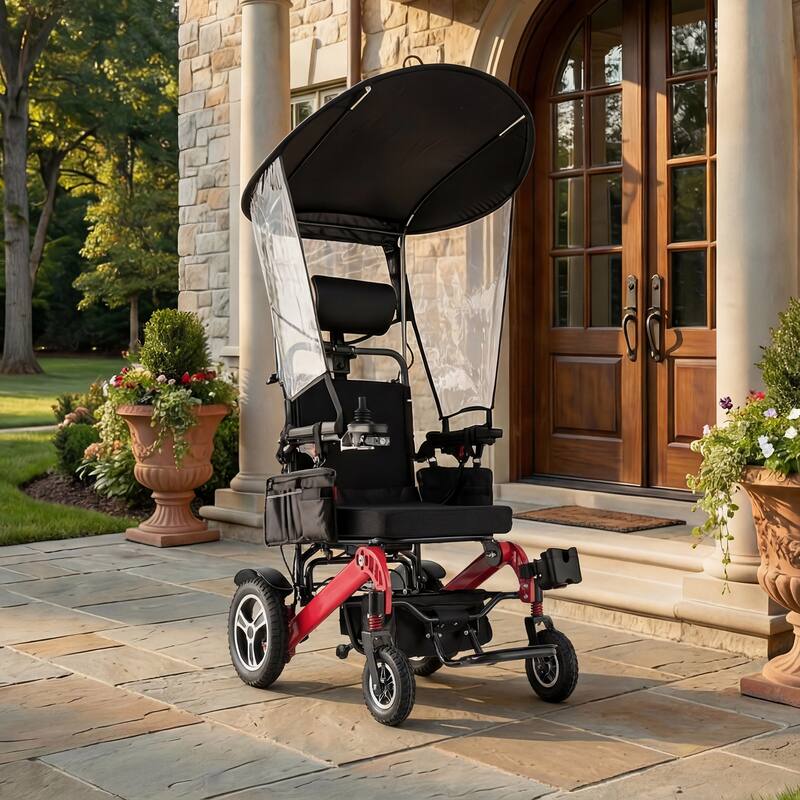 Foldable Electric Wheelchair for Adults, 300W Motor, Lightweight Aluminum Frame, Portable Power Wheelchair