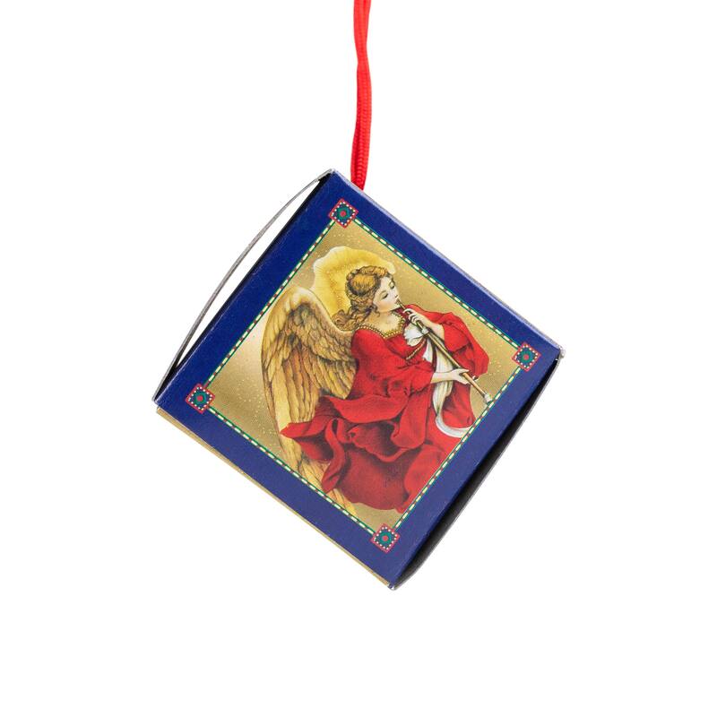 Trumpeting Angel Mini Gift Box Christmas Ornaments - 2" - Set of 24
