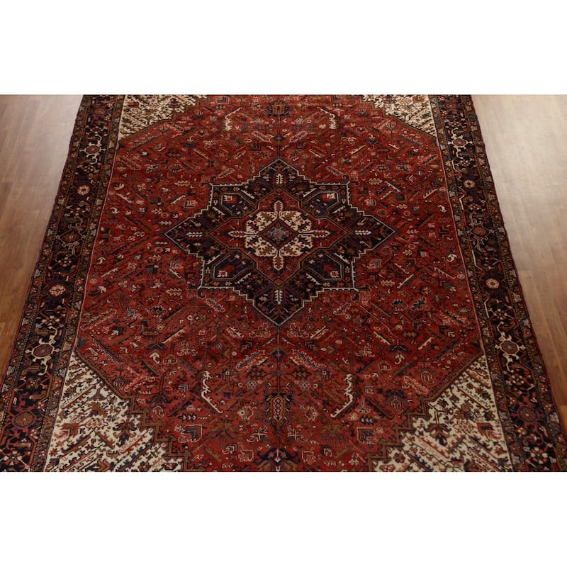 Vegetable Dye Palace Size Heriz Persian Area Rug Handmade Wool Carpet - 10'3" x 18'5"