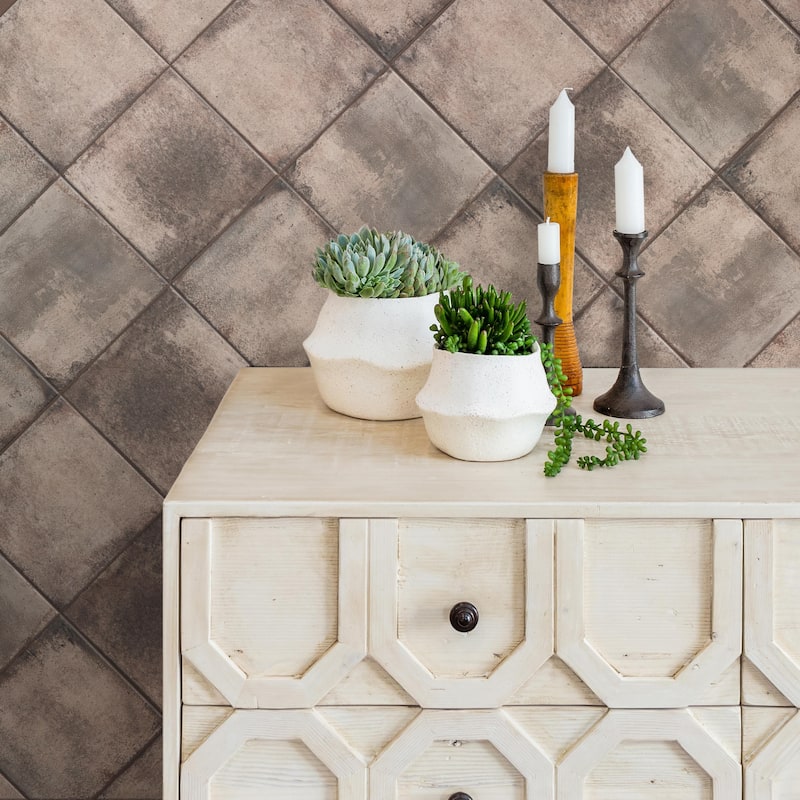 Merola Tile D'Anticatto Marrone 8-3/4" x 8-3/4" Porcelain Floor and Wall Tile