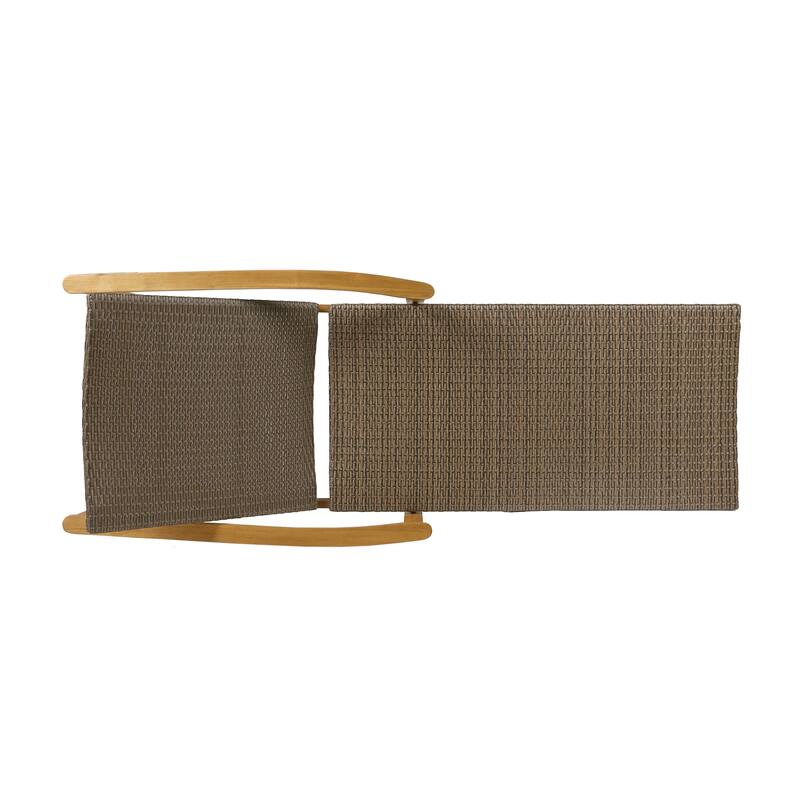 Hampton Outdoor Rustic Acacia Wood Chaise Lounge with Wicker Seating by Christopher Knight Home