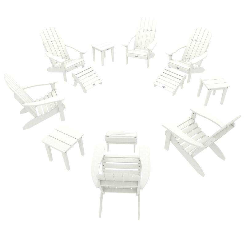 BAHIA VERDE OUTDOORS 12-Piece Adirondack Conversation Set - Coconut White