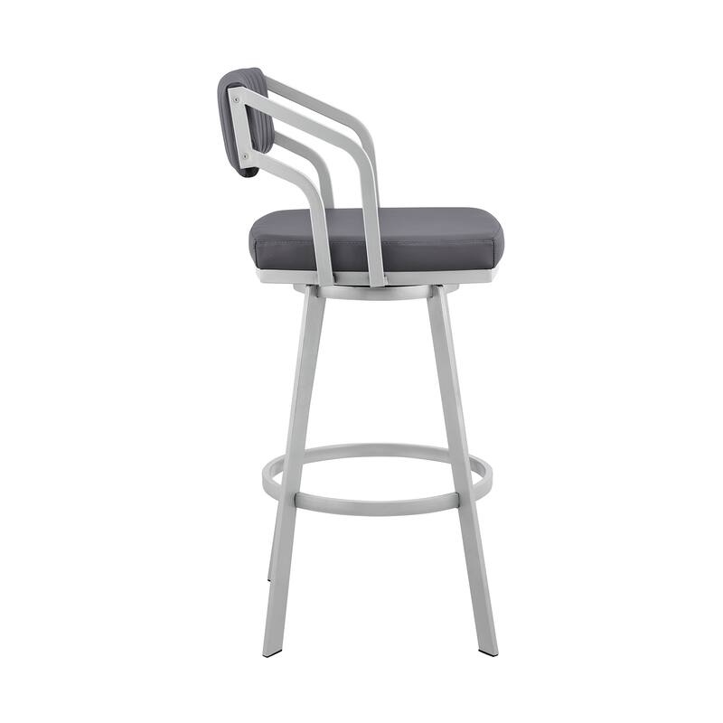 Scranton Faux Leather & Metal Swivel Counter/Bar Stool