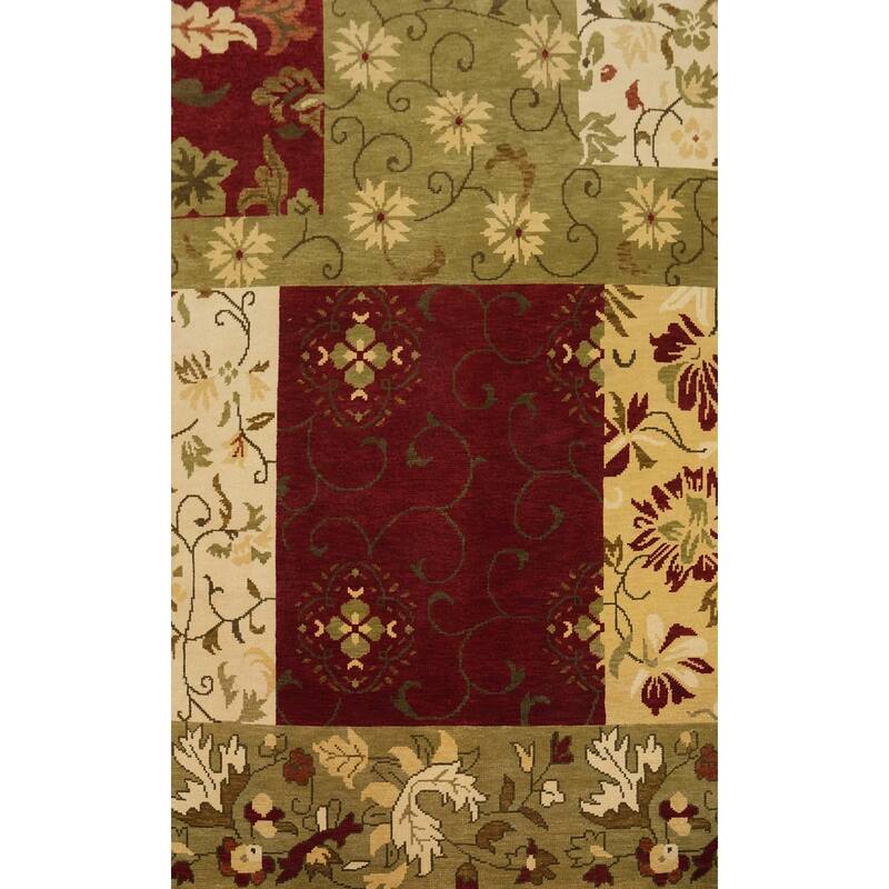 All-Over Floral Indian Area Rug 6x10 - 10' 1'' X 6' 5''