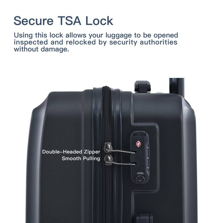 High Quality 3 Piece Hard-Shell Luggage Sets, ABS Lightweight Suitcase with Telescoping Handles and Spinner Wheels & TSA Lock