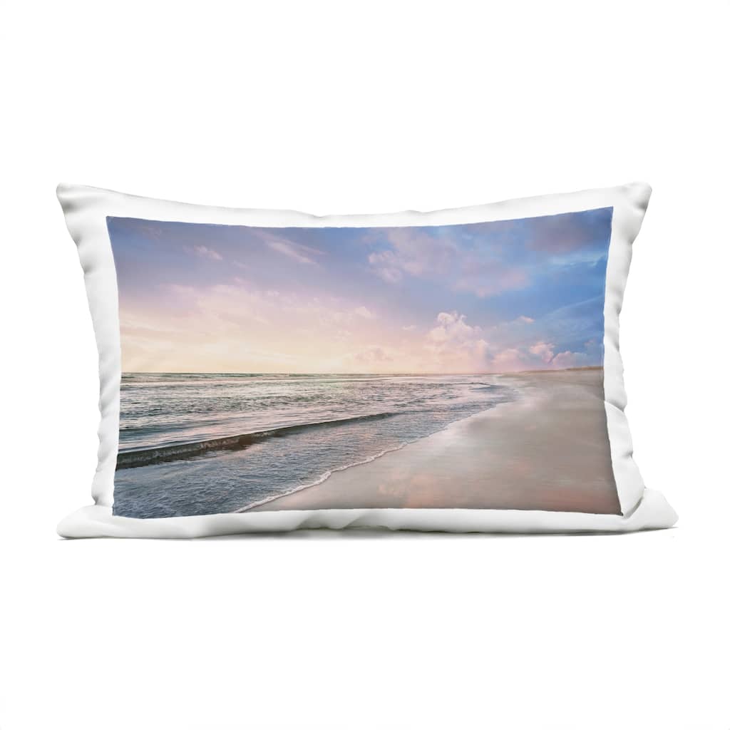 Stupell Receding Beach Shore Printed Outdoor Throw Pillow Design by Natalie Carpentieri