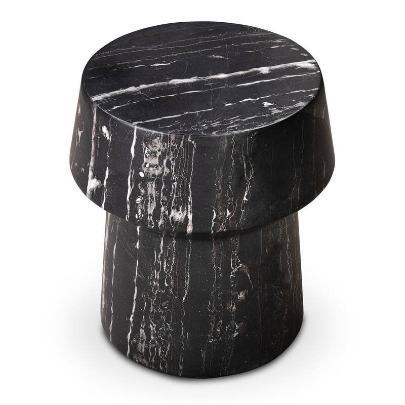 Zyra Concrete Side Table with Stone Texture Finish