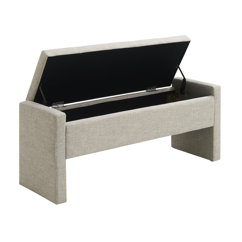 End of Bed Ottoman Bench, Modern 47" Fabric Entryway Storag Bench, Upholstered Single Foot Rest Stool for Bedroom