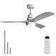preview thumbnail 82 of 86, Sofucor 48/52 Inch Ceiling Fan with Light, Solid Wood Blades for Living Room, Bedroom,Smart Optional 52"-Remote Control-With light - Silver with Gray Solid wood Blades