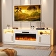 preview thumbnail 4 of 42, Bossin 70" Fireplace TV Stand with 36" Electric Fireplace, TV Stand for TVs Up to 80", 20 Colors LED Lights/Entertainment Center New White