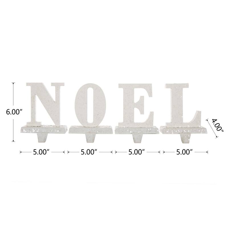 Glitzhome 6-7" H Heavy Duty Christmas NOEL Stocking Holders Mantel Ornament