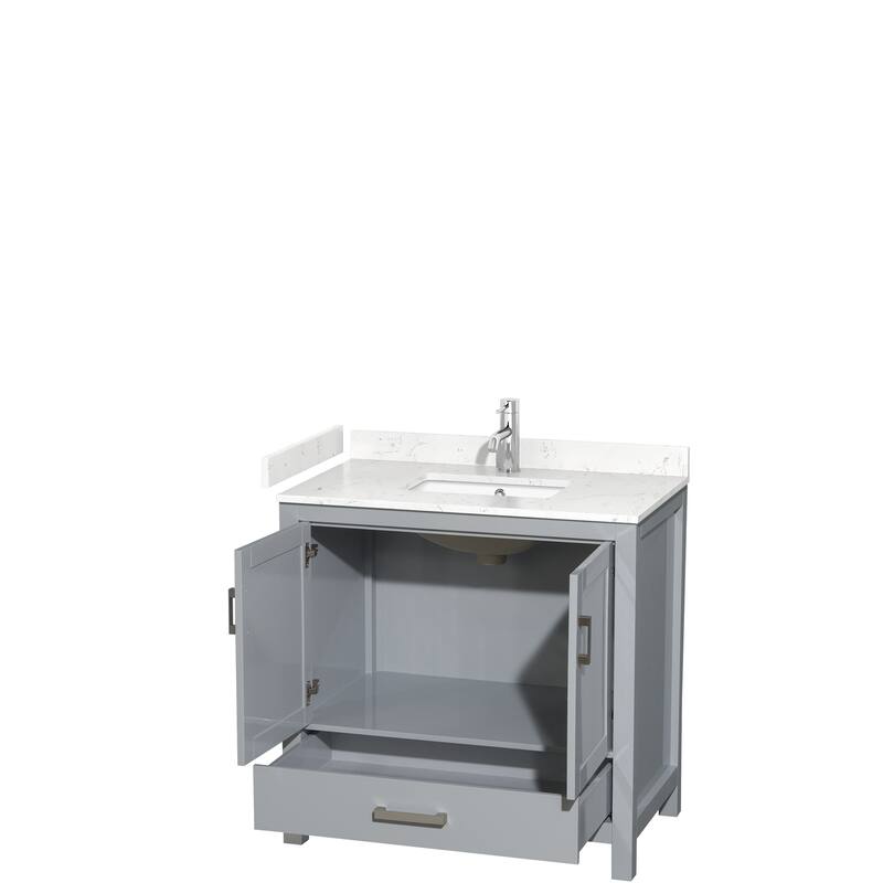 Sheffield Single Bathroom Vanity Set, Cultured Top, No Mirror