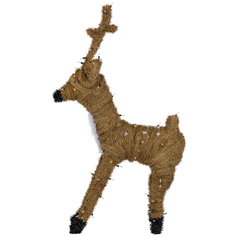 Pre-Lit Standing Reindeer with Spots Outdoor Christmas Decoration - Brown - 44"