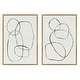 preview thumbnail 40 of 40, Kate and Laurel Sylvie Modern Circles Framed Canvas Set by Teju Reval 2 Piece 23x33 Gold
