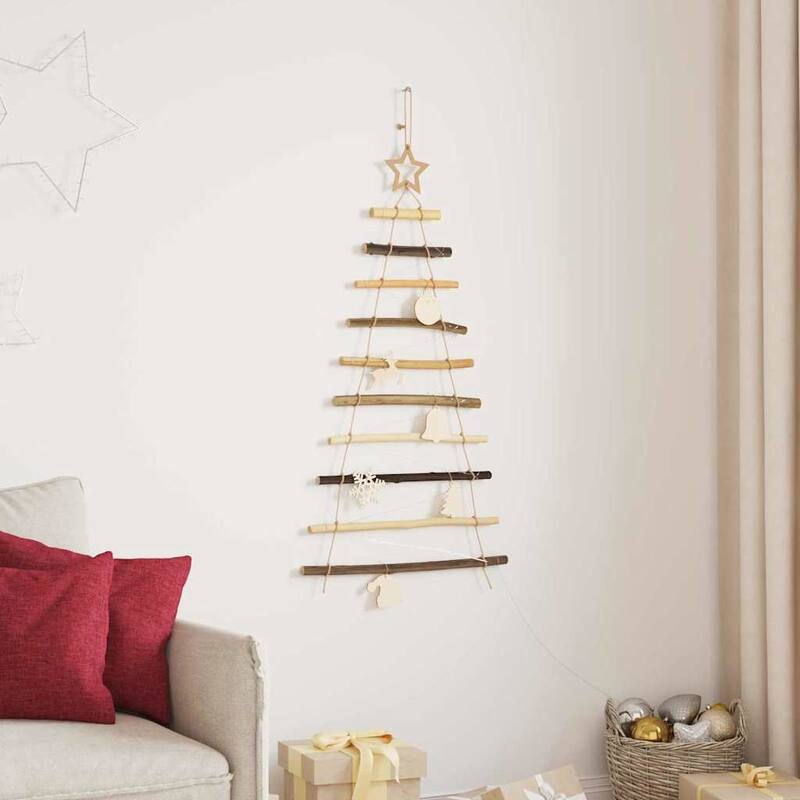 vidaXL Christmas Tree with LEDs Natural Solid Ash wood