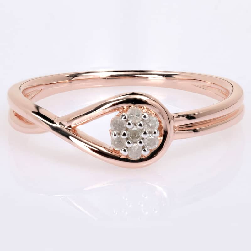 Miadora Diamond Accent Infinity Promise Ring in Rose Plated Sterling Silver