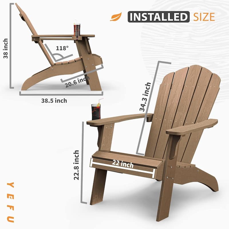 WINSOON HIPS Oversized Adirondack Chair with Cup-Holder