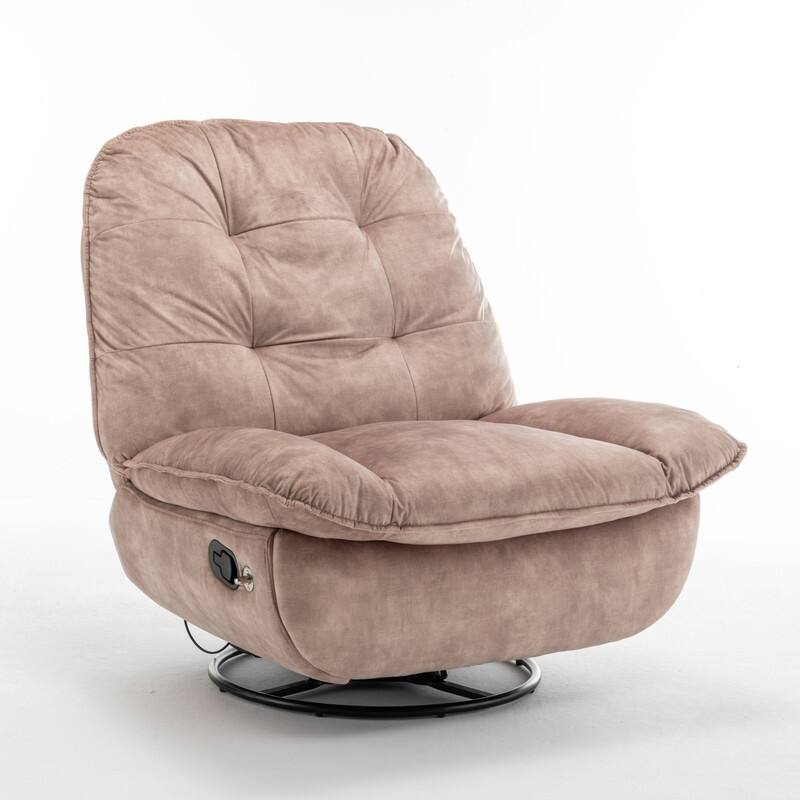 Gold-Stamped Velvet Multi-Function Recliner with Swivel, Glide & Phone Holder - Oversized Comfort for Living Room, Bedroom
