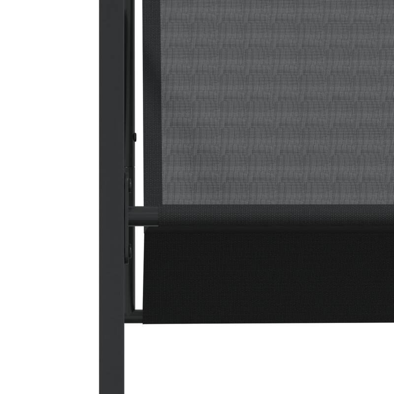 vidaXL Garden Dining Set Set of 16 Black - 42.1 x 129.9 x 28.3 in