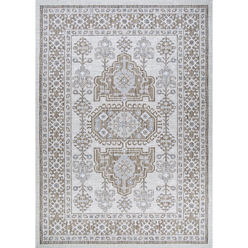Dream Decor Rugs Grace Estacada Ivory Tan Indoor Outdoor Area Rug - 3'3" x 5'6"