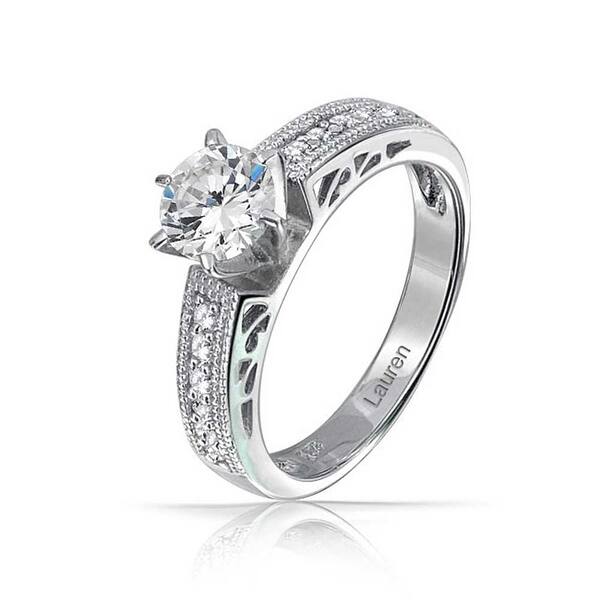 Stainless Steel Prong-Set Flower Solitaire Engagement Ring with Clear CZ Stainless Steel Prong-Set Flower Solitaire Engagement Ring with Clear CZ