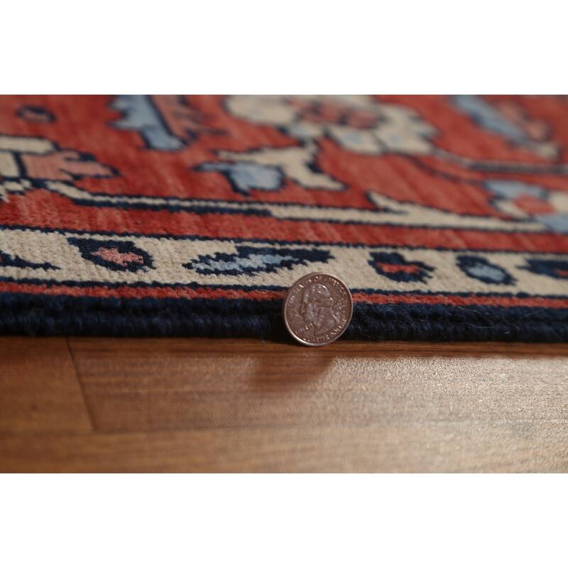 Geometric Heriz Serapi Turkish Oriental Area Rug Handmade Wool Carpet - 9'9" x 13'0"