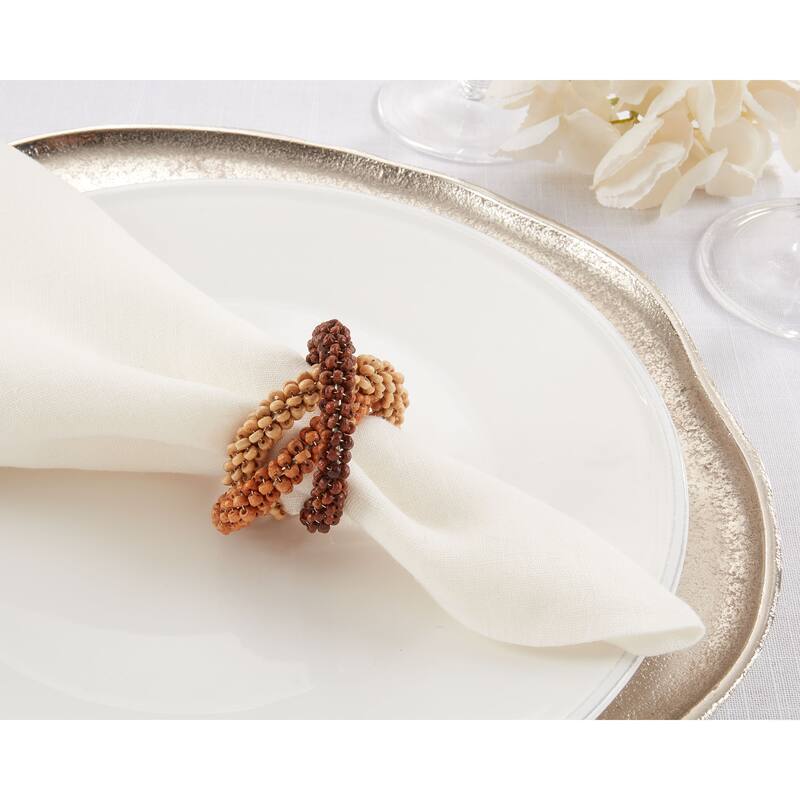 Napkin Rings With Beaded Interlock Design (Set of 4)