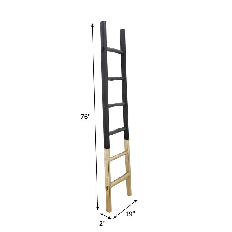 Sagebrook Home Rustic 6ft Tall Blanket Ladder, Decorative Freestanding Ladder For Storage - 19" x 2" x 76"