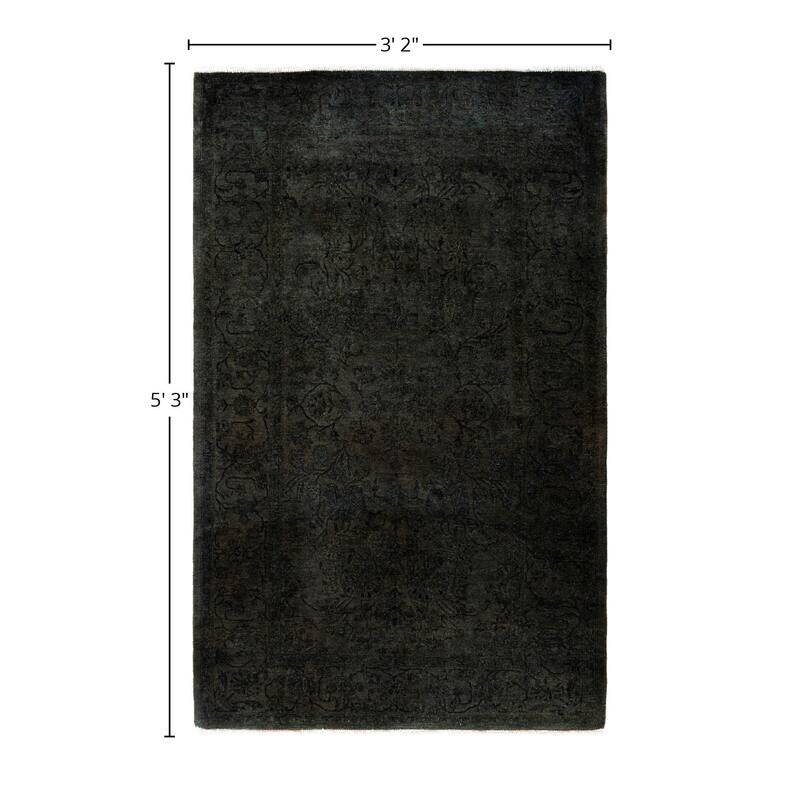 Overdyed One-of-a-Kind Hand-Knotted Area Rug - Black - 3' 2" x 5' 3"