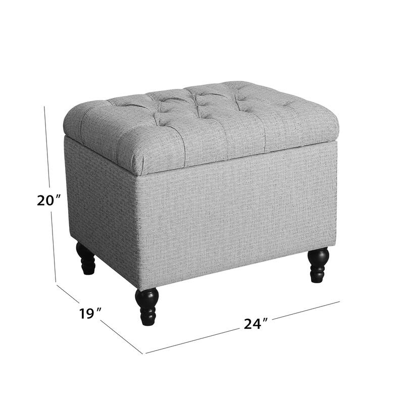 HomePop Medium Tufted Storage Ottoman
