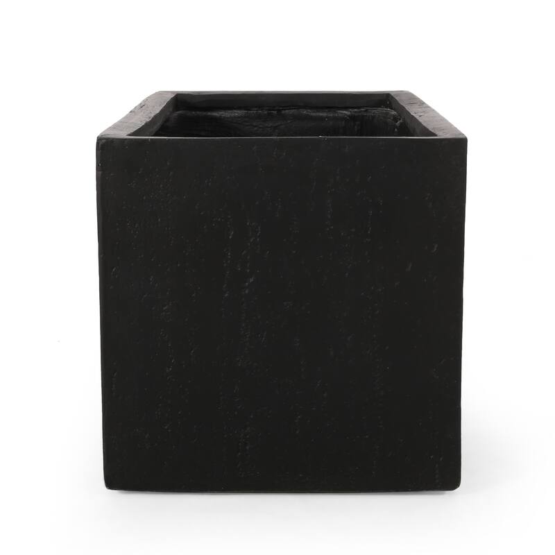 ELLA MGO L31 Black Magnesium Oxide Planter 31.25x15.75x16 Inch Outdoor Lightweight Concrete Rectangle Garden Decor