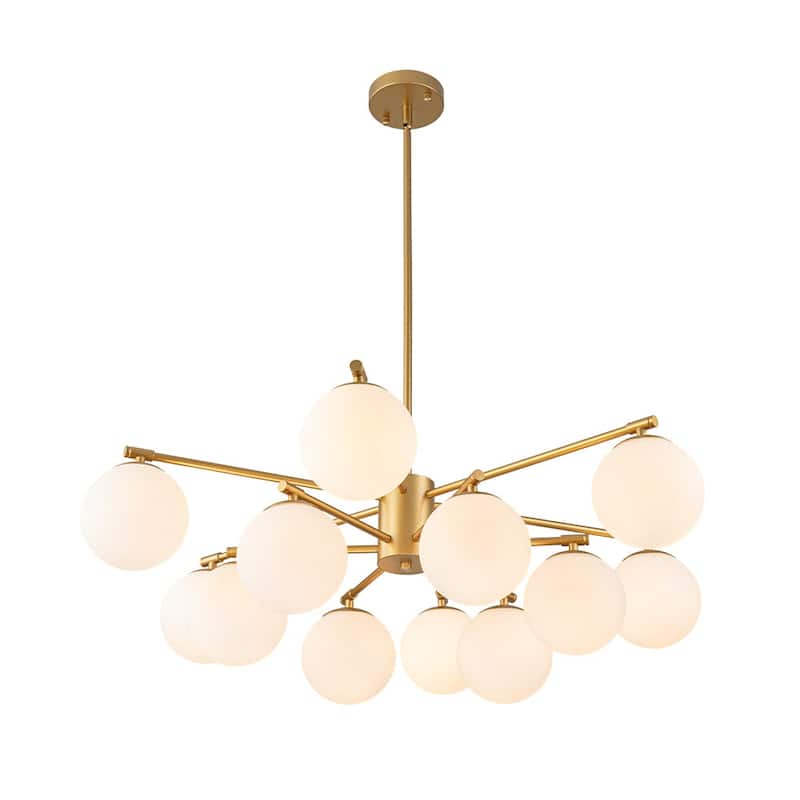 Mid-Century Tiered Milky Glass Globe Sputnik Bubble Ceiling Light