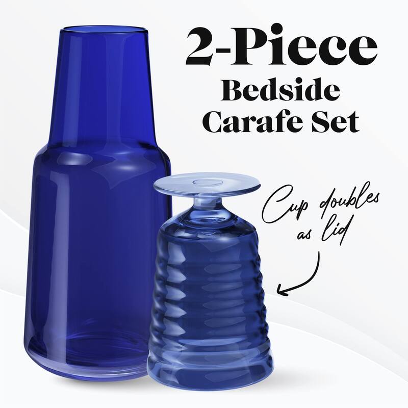 American Atelier Bedside Water Carafe with Footed Glass/Lid