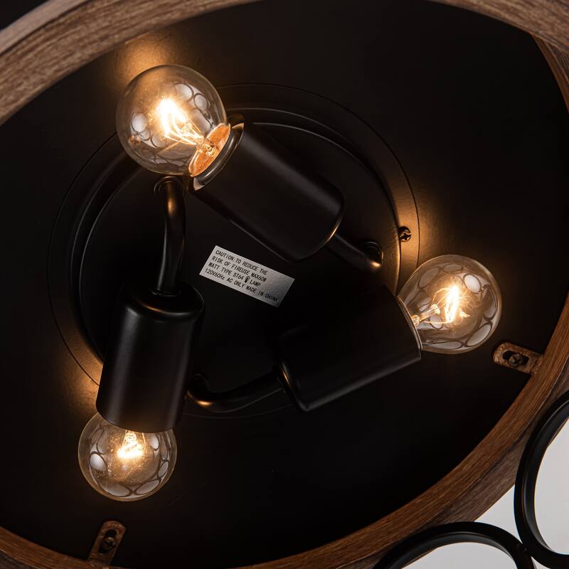 36" Indoor Black Retractable Ceiling Fan with Light and Wall Control