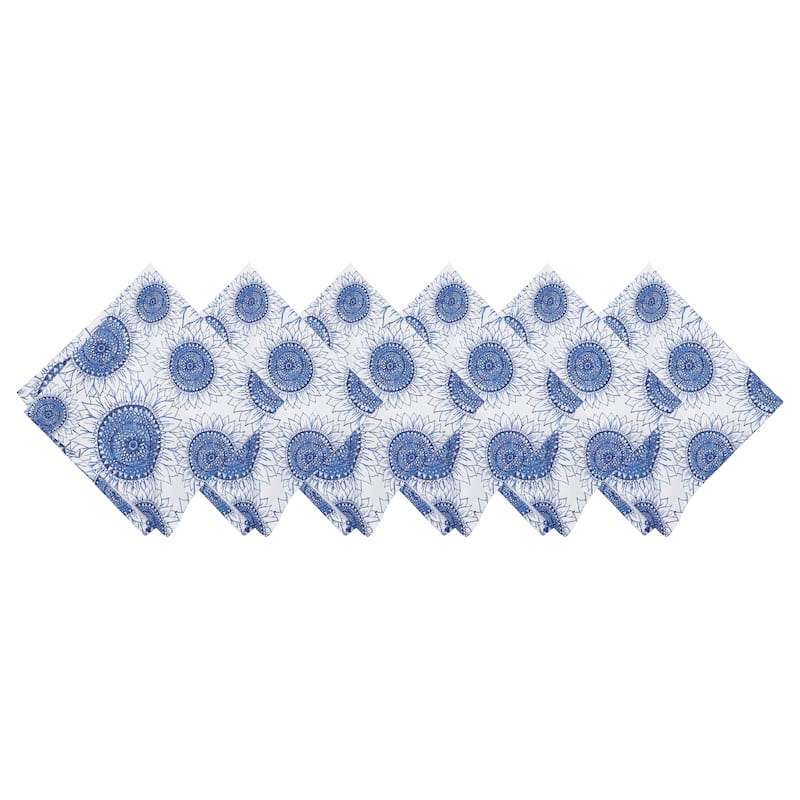 Blue Harvest Sunflower Napkin S/6