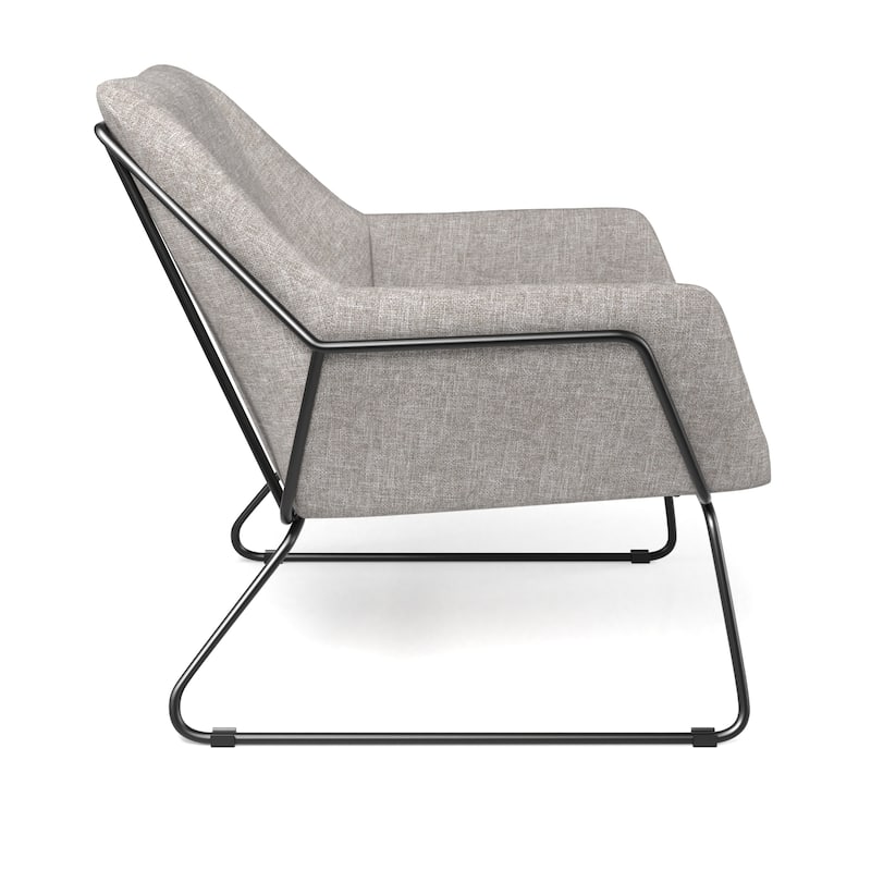 Caine Fabric Accent Chair with Black Powder Coated Sled Base