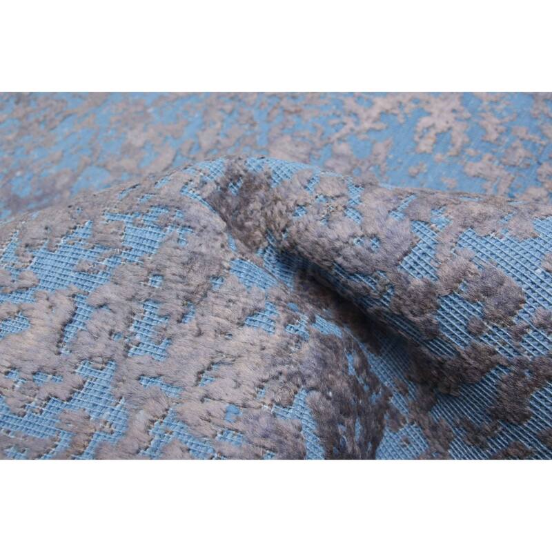 ECARPETGALLERY Hand-knotted Color Transition Blue Wool Rug - 4'2 x 5'6