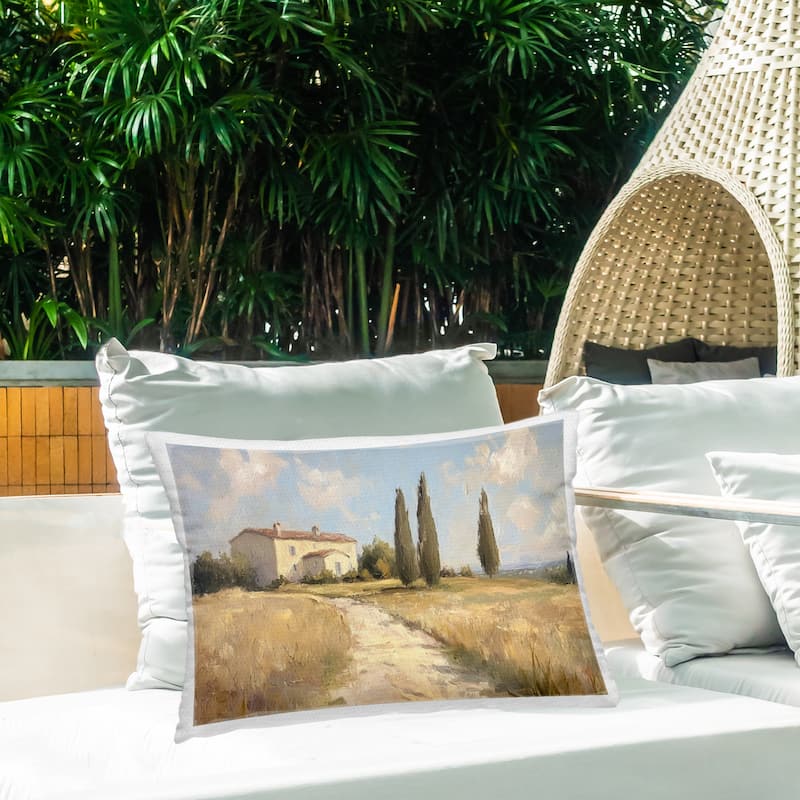 Stupell Country Villa Path Printed Outdoor Throw Pillow Design by Petal Prints Design