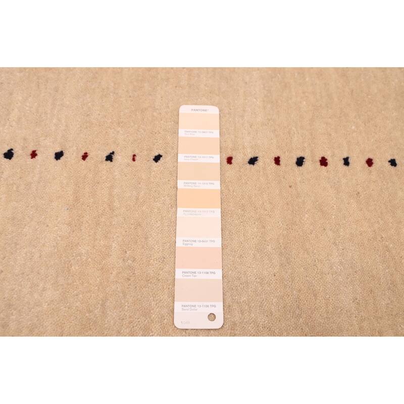 ECARPETGALLERY Hand Loomed Kashkuli Gabbeh Ivory Wool Rug - 4'10 x 7'10