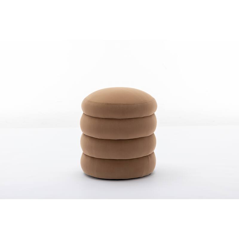 Velvet Round Footrest Ottoman