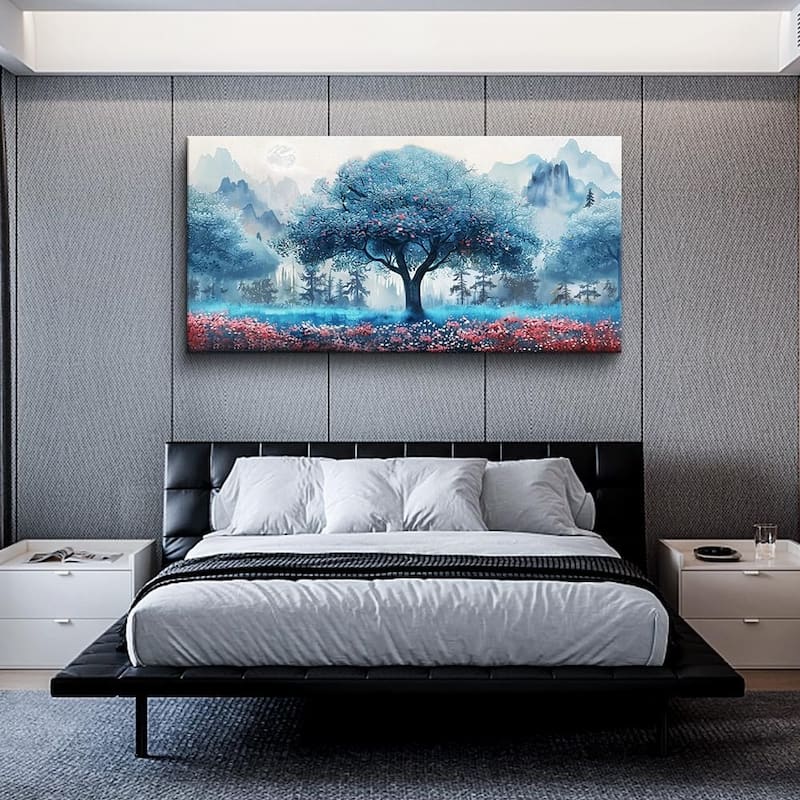 Wall Art Decor - Blue Tree Landscape