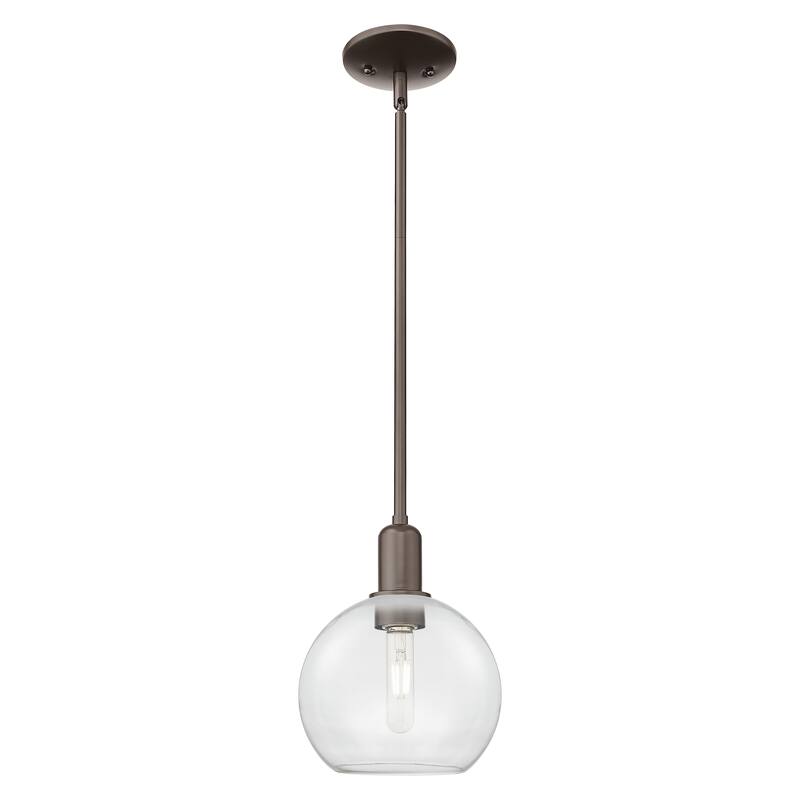 Innovations Lighting Endless Possibilities Arcadia - Athens - 1 Light 8" Stem Hung Mini Pendant - Clear/Oil Rubbed Bronze