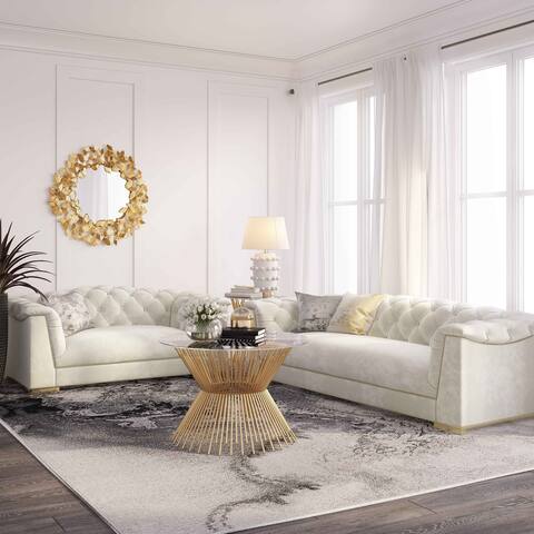 Farah Velvet Loveseat by Inspire Me Home Decor