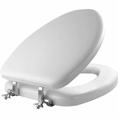 Toilet Seat with Chrome Hinges - White