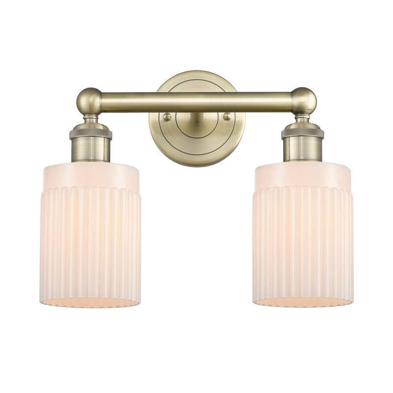 Innovations Lighting 616-2W-12-14 Hadley Vanity Hadley 2 Light 14" - Antique Brass / Matte White