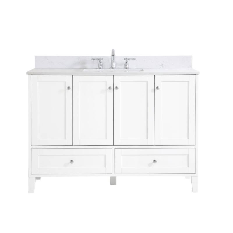 Elegant Lighting VF18048-BS Sommerville 48" Free Standing Single Basin - White